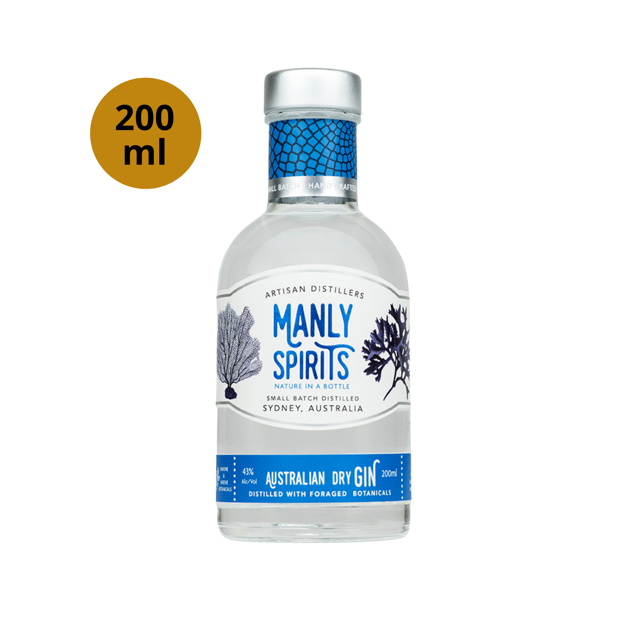 Manly Aust Dry Gin 43% 0.2L
