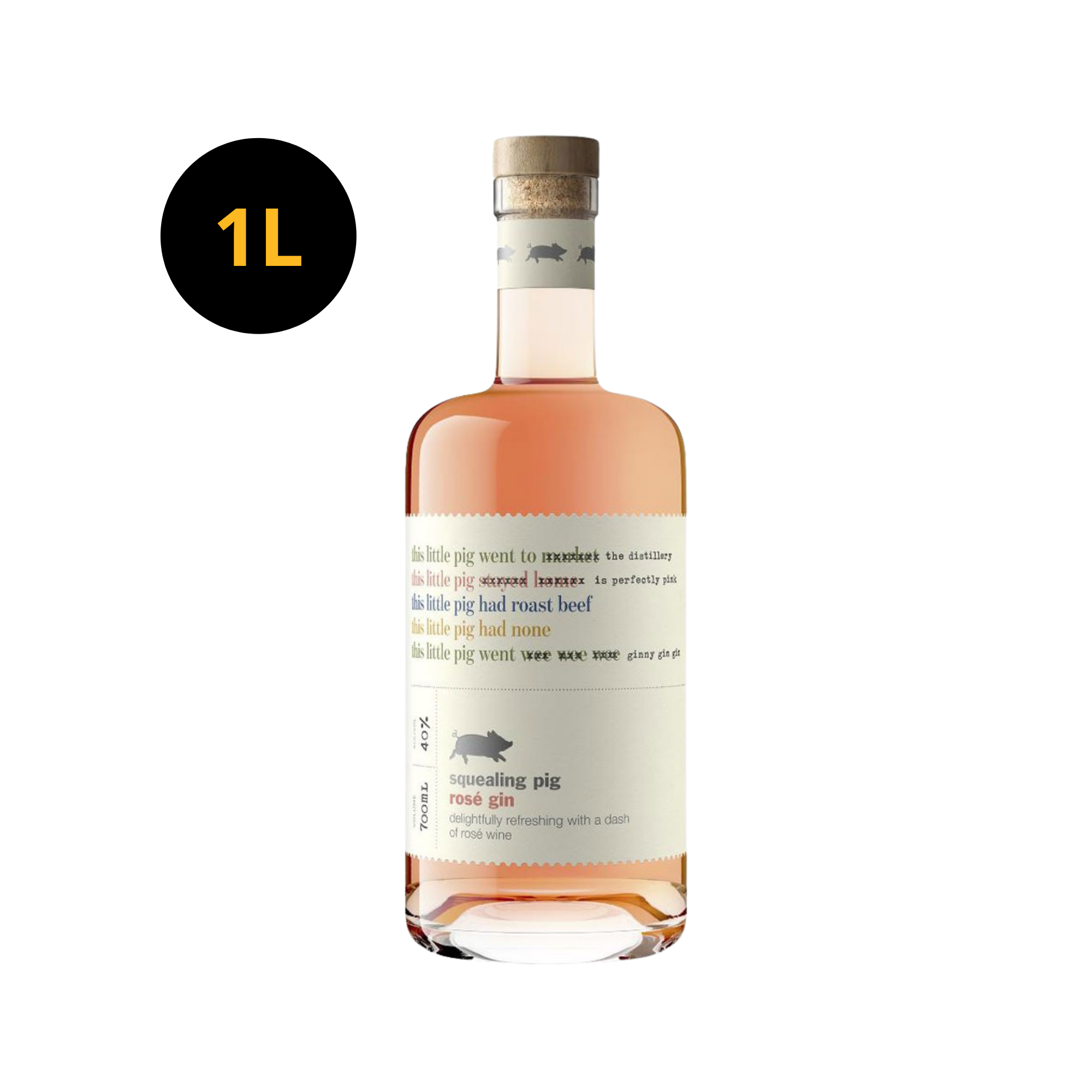 Squealing Pig Rosé Gin 40% 1L