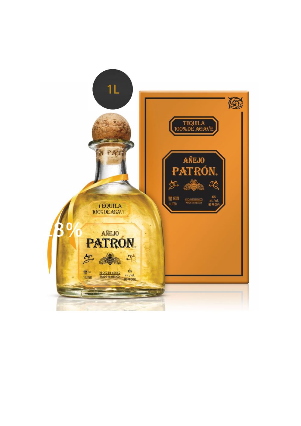 Patrón Tequ. Añejo 40% 1L GP