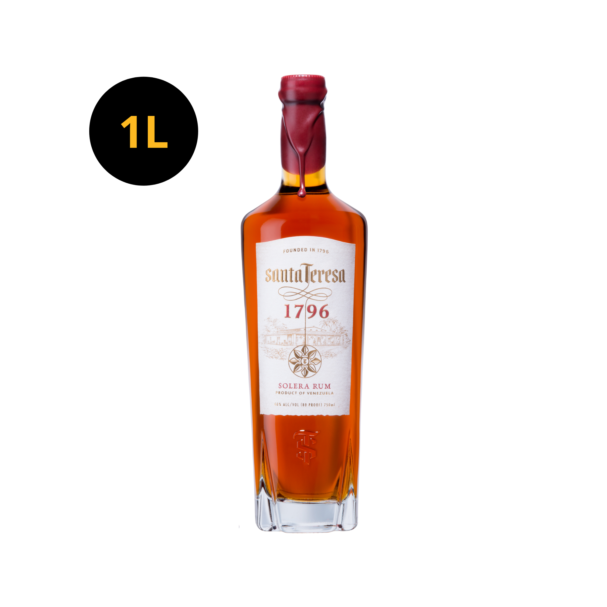 Santa Teresa Rum 40% 1L, Giftpack