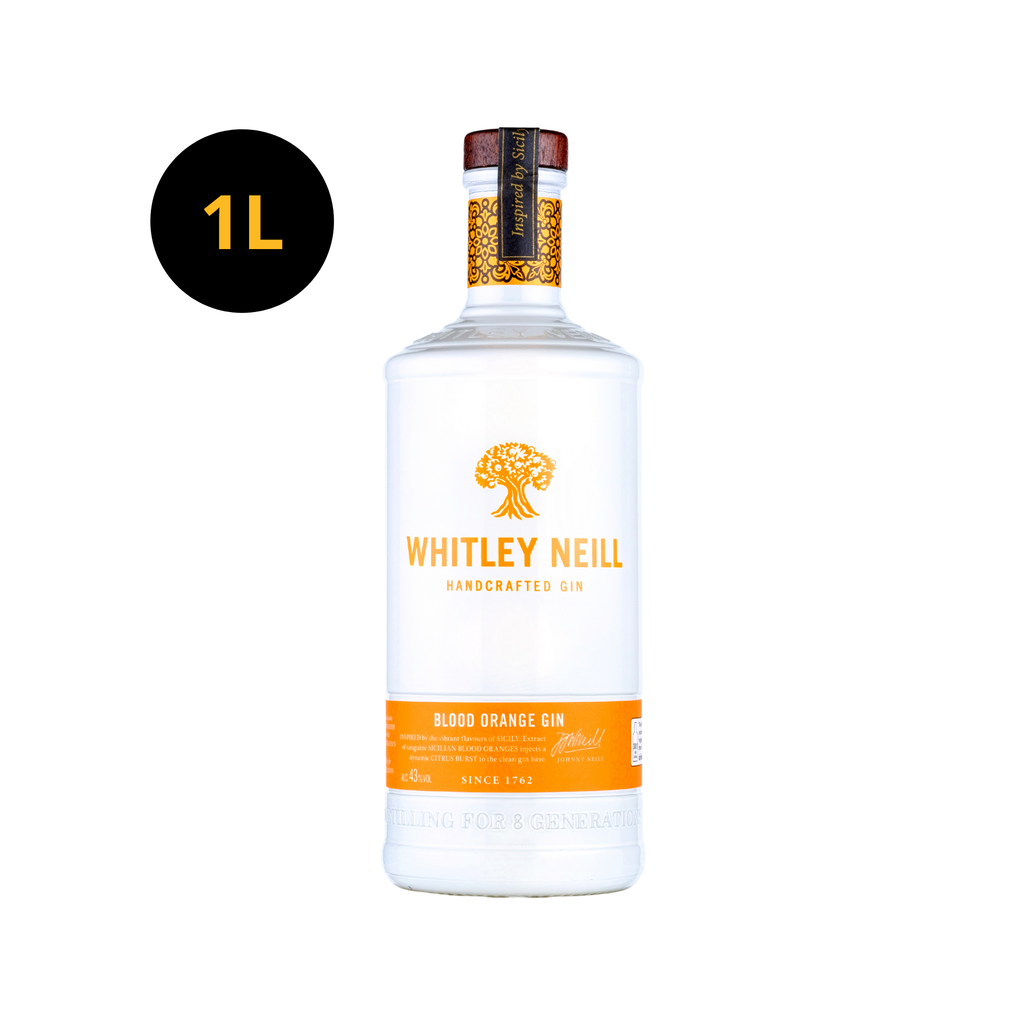 Whitley Neill Blood Orange Gin 43% 1L