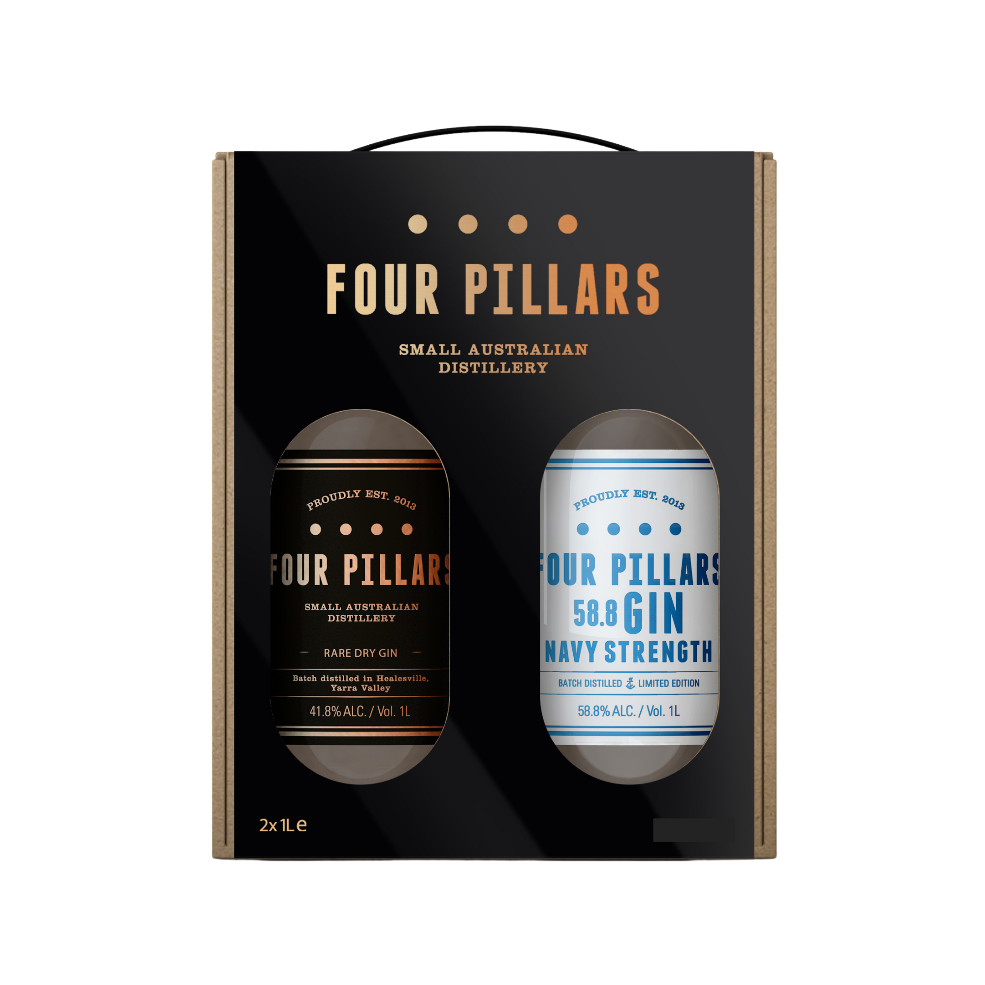 Four Pillars Rare Dry Gin 41.8% + Navy Strength Gin 58.8% Twin 2x1L