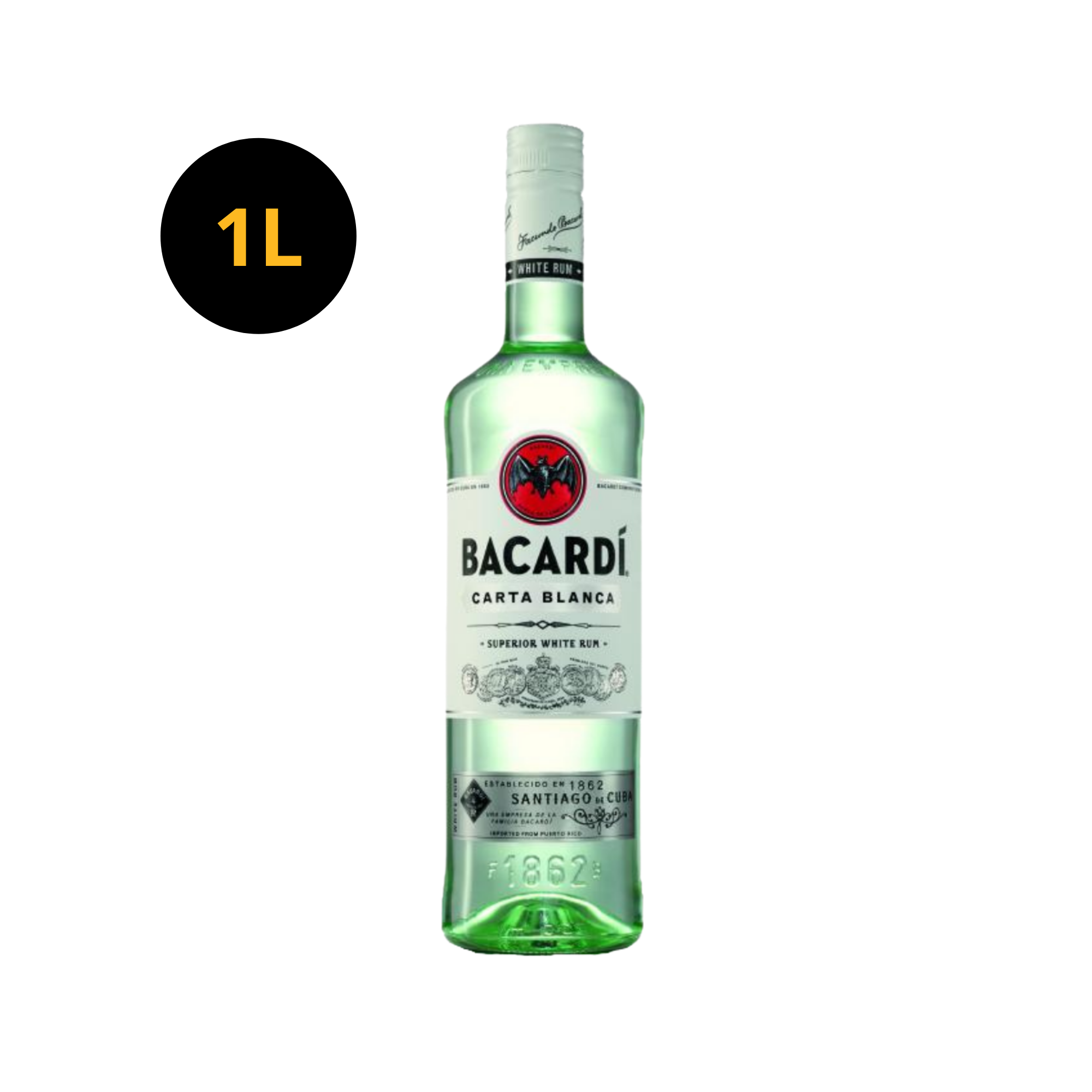 Bacardi Carta Blanca 37.5% 1L