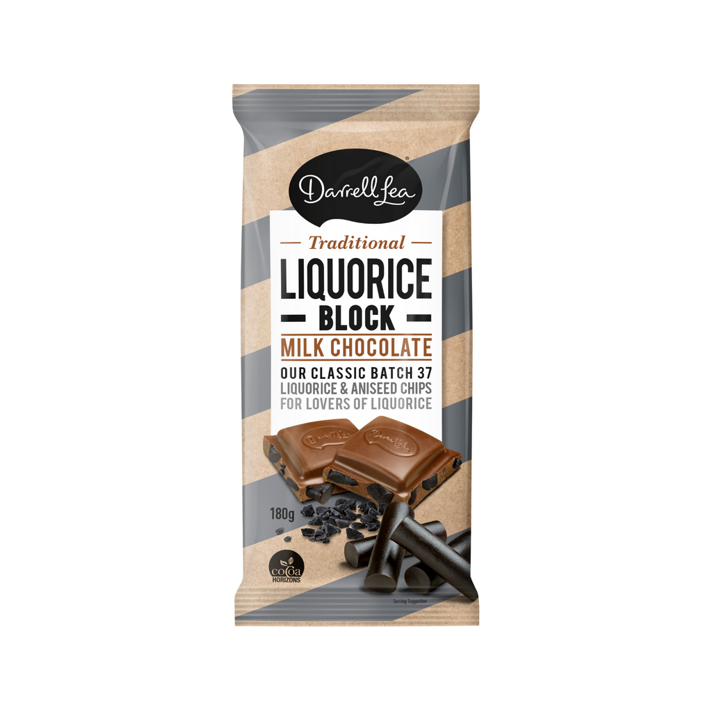 Darrell Lea Liquorice Milk Chocolate Block 180g